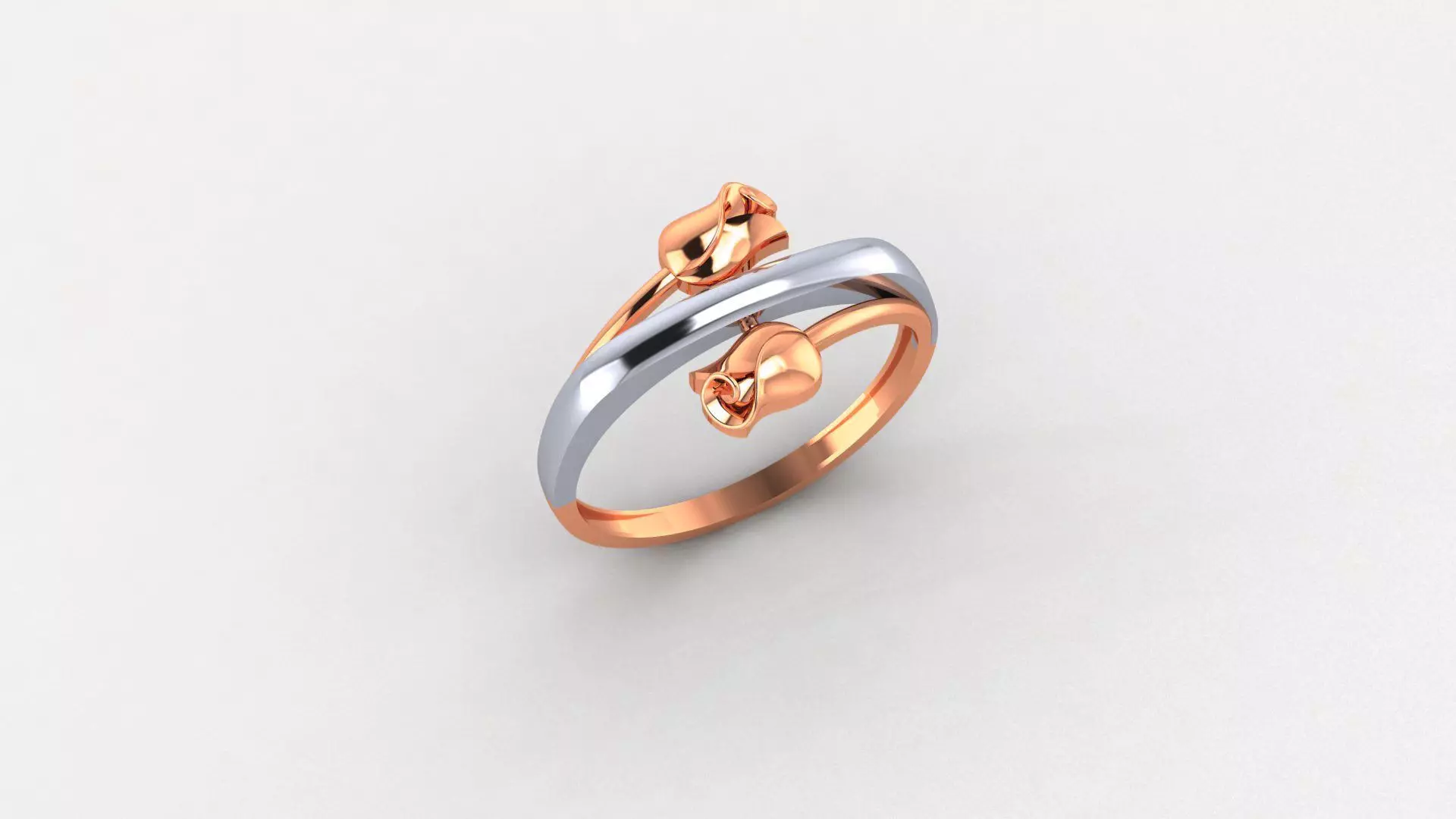 Blooming Flower Ultra light wt minimalist Plain Gold Ring 3dm 3D print model_0