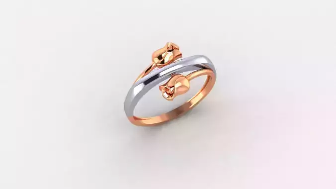 Blooming Flower Ultra light wt minimalist Plain Gold Ring 3dm 3D print model
