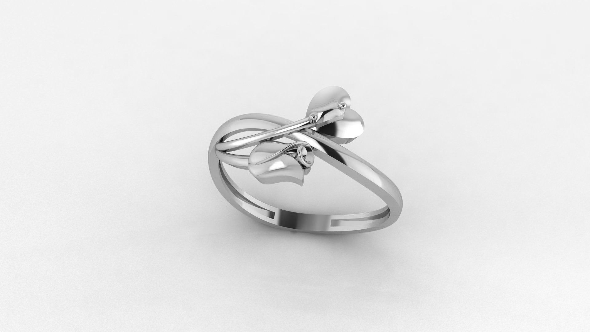 Blooming Flower Ultra light wt minimalist Plain Gold Ring 3dm 3D print model_2