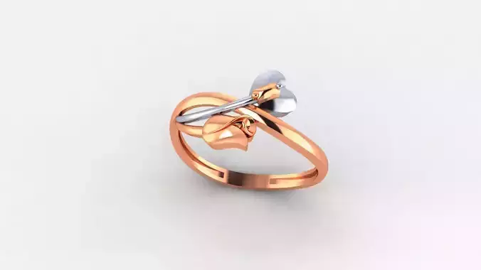 Blooming Flower Ultra light wt minimalist Plain Gold Ring 3dm 3D print model
