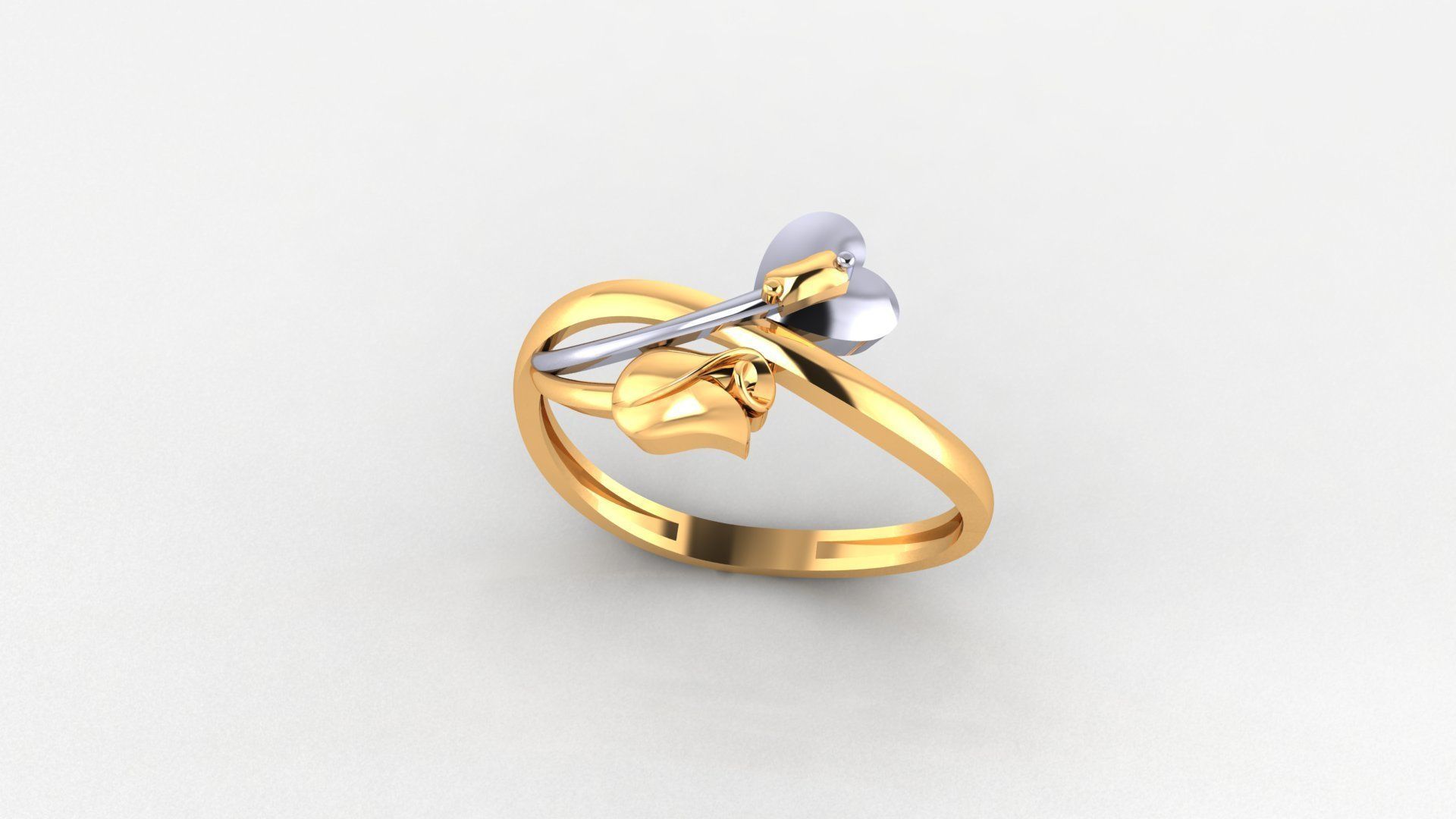 Blooming Flower Ultra light wt minimalist Plain Gold Ring 3dm 3D print model_1