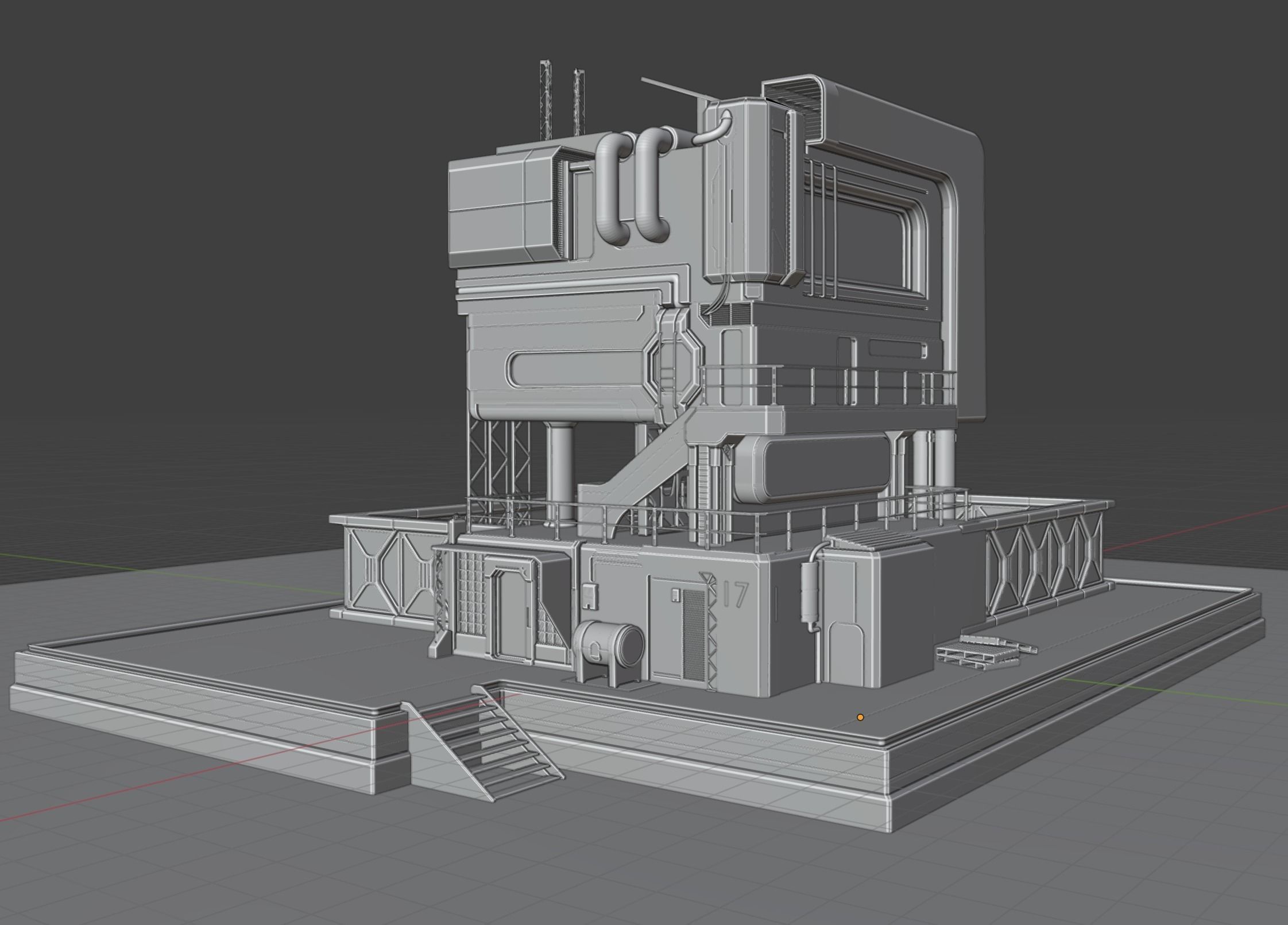 Cyberpunk Exterior Building v5 3D model_2