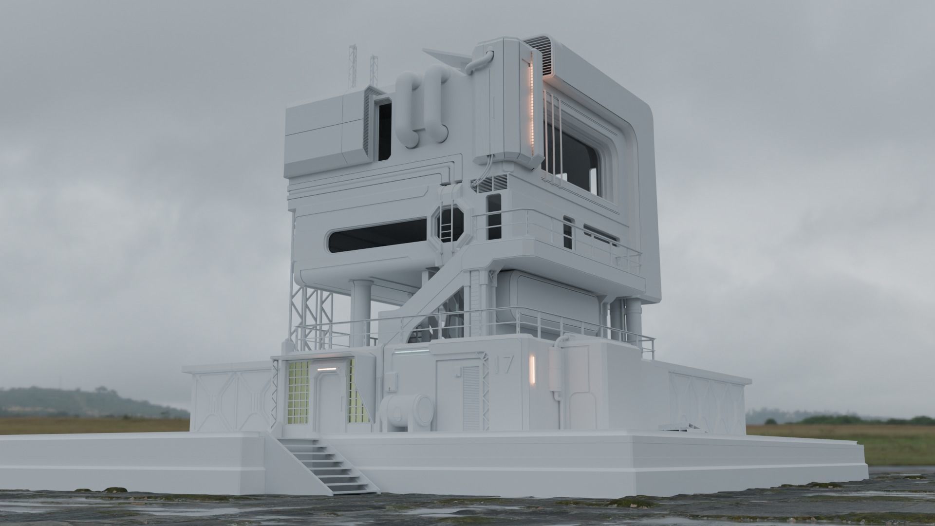 Cyberpunk Exterior Building v5 3D model_1
