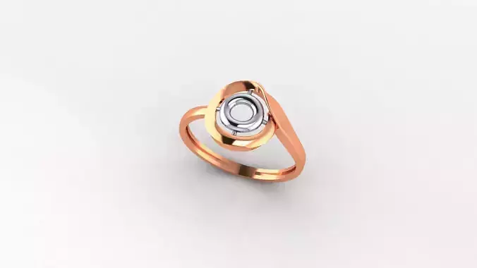 Dual Circle Ultra light wt minimalist Plain Gold Ring 3dm stl 