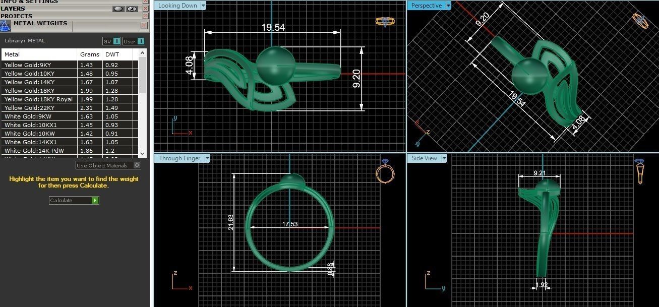 Bead  Wire Ultra light wt minimalist Plain Gold Ring 3dm stl  3D print model_3