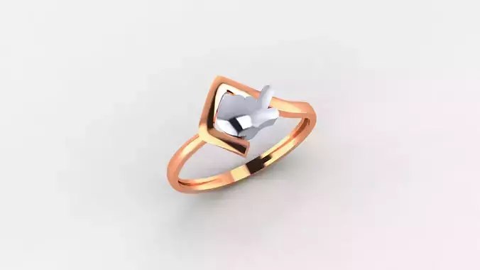 Raising Hand Ultra light wt minimalist Plain Gold Ring 3dm