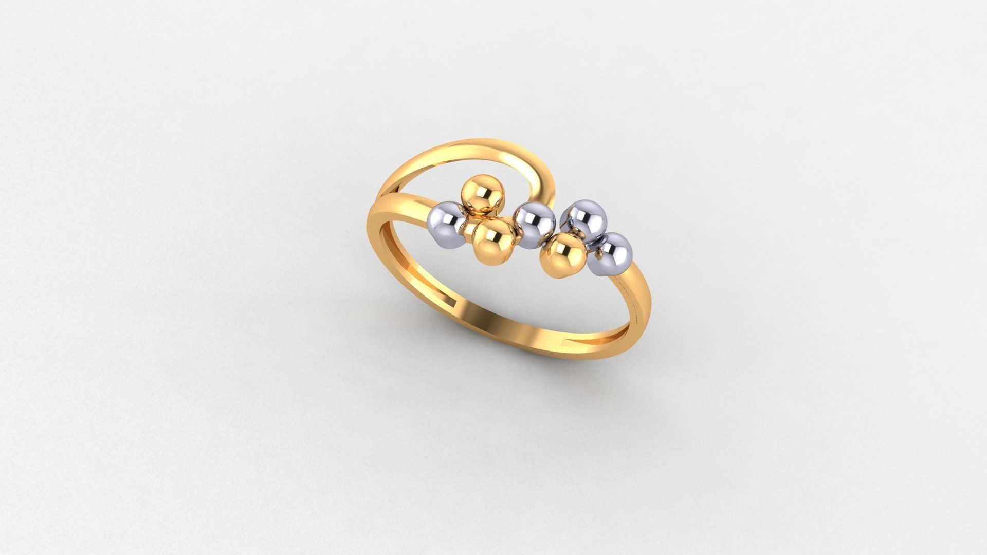 Beads Ultra light wt minimalist Plain Gold Ring 3dm stl renders 3D print model_1