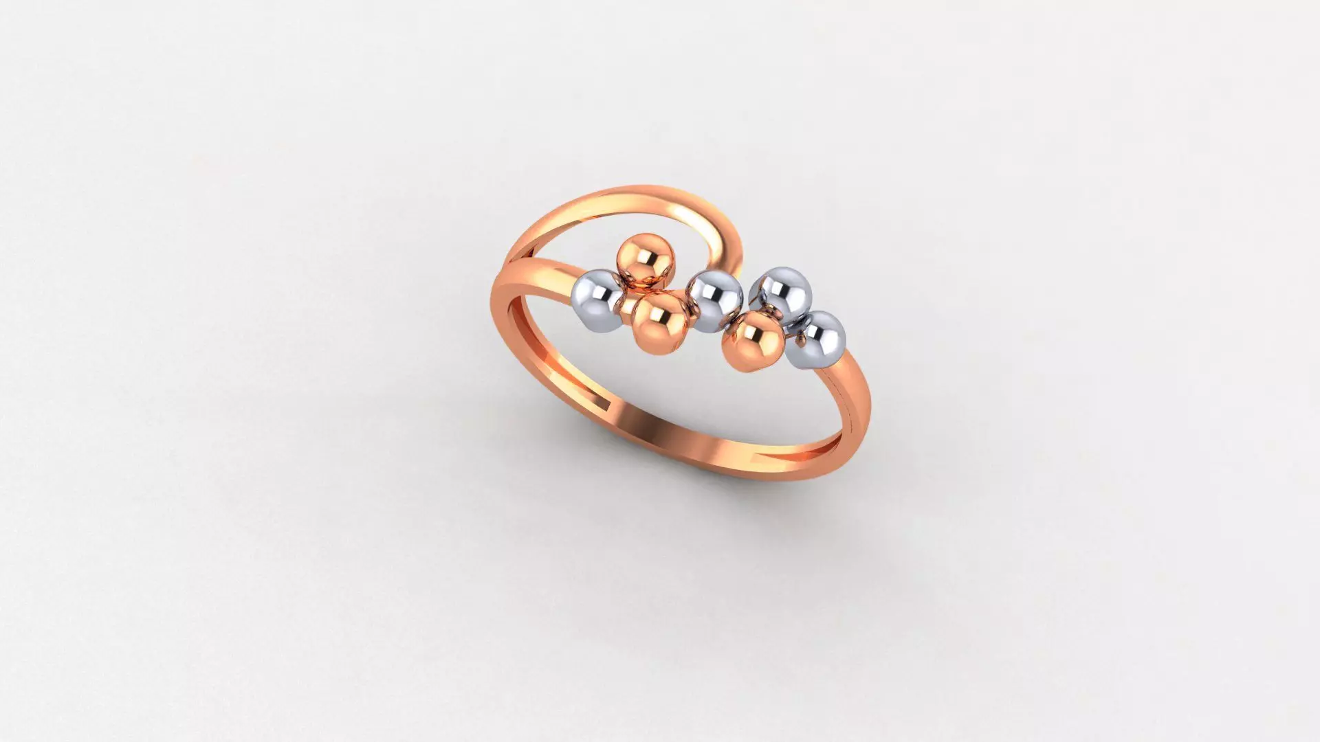 Beads Ultra light wt minimalist Plain Gold Ring 3dm stl renders 3D print model_0