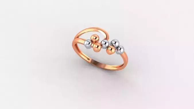 Beads Ultra light wt minimalist Plain Gold Ring 3dm stl renders 3D print model