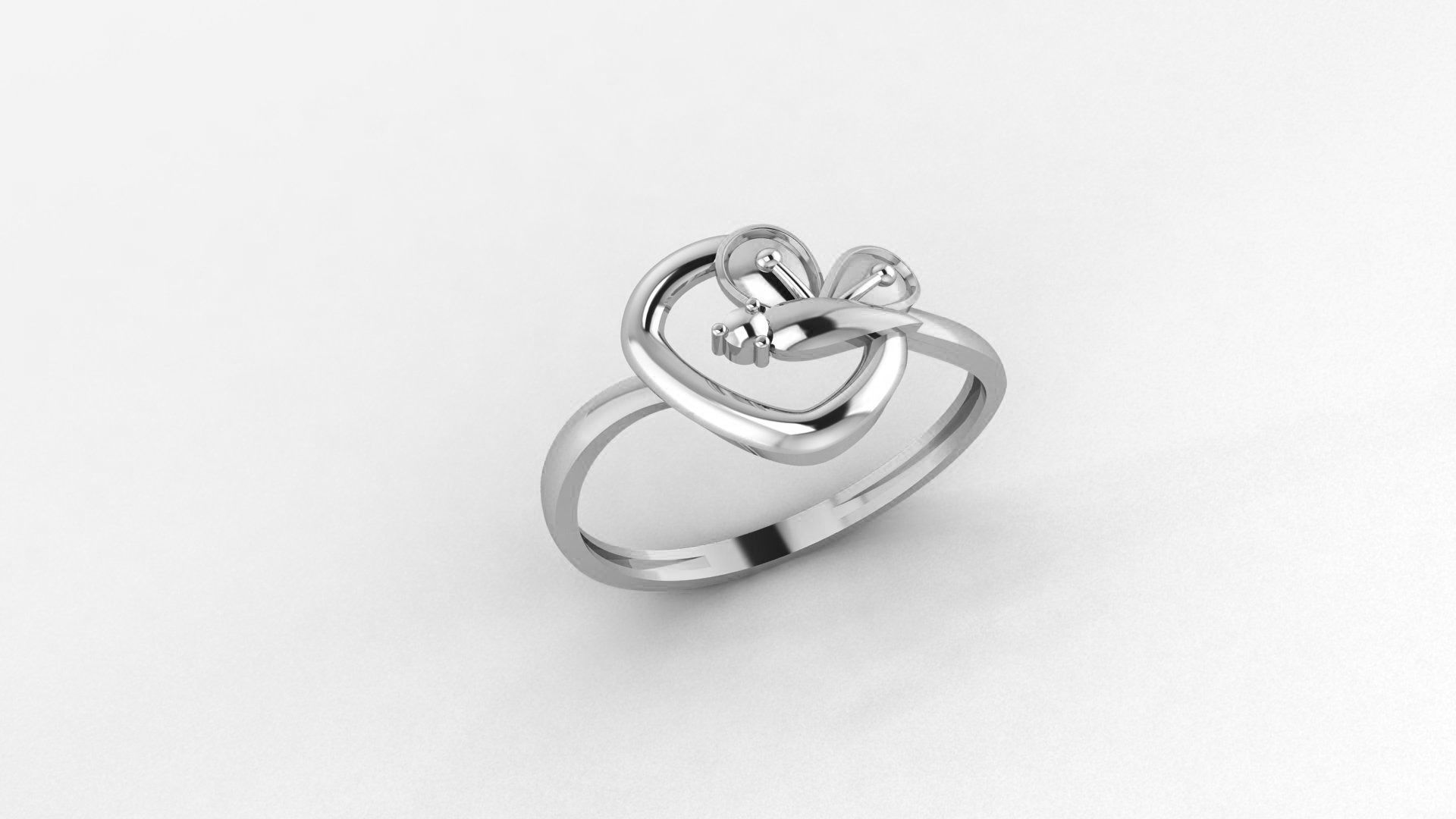 Butterfly Ultra light wt minimalist Plain Gold Ring 3dm 3D print model_2