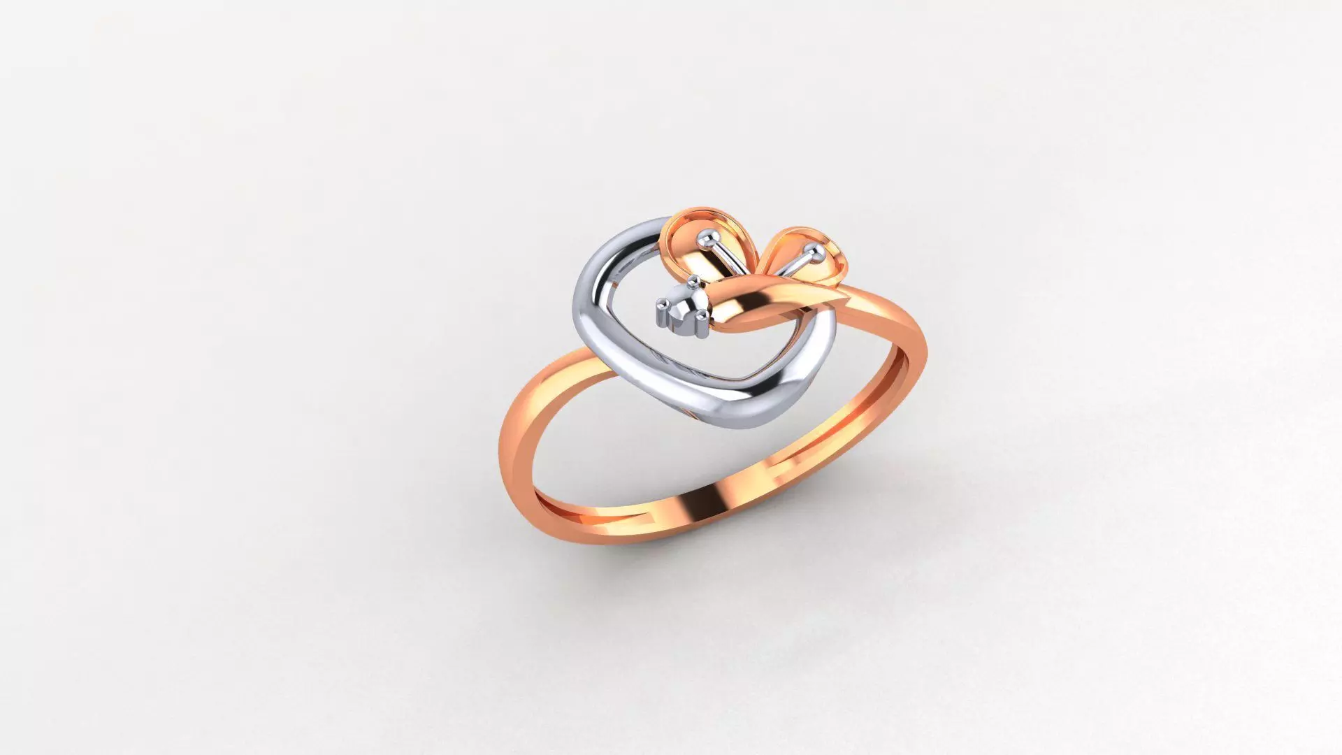 Butterfly Ultra light wt minimalist Plain Gold Ring 3dm 3D print model_0