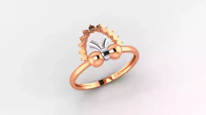 Bow Tie Ultra light wt minimalist Plain Gold Ring 3D print model