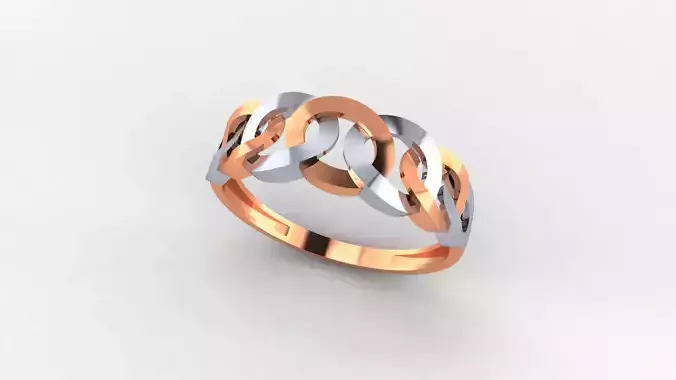 Cuban Link Chain Ultra light wt minimalist Plain Gold Ring 3dm