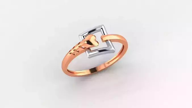 Lock Link Ultra light wt minimalist Plain Gold Ring 3dm