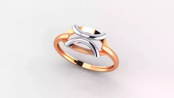 Wire Ultra light wt minimalist Plain Gold Ring 3dm stl renders