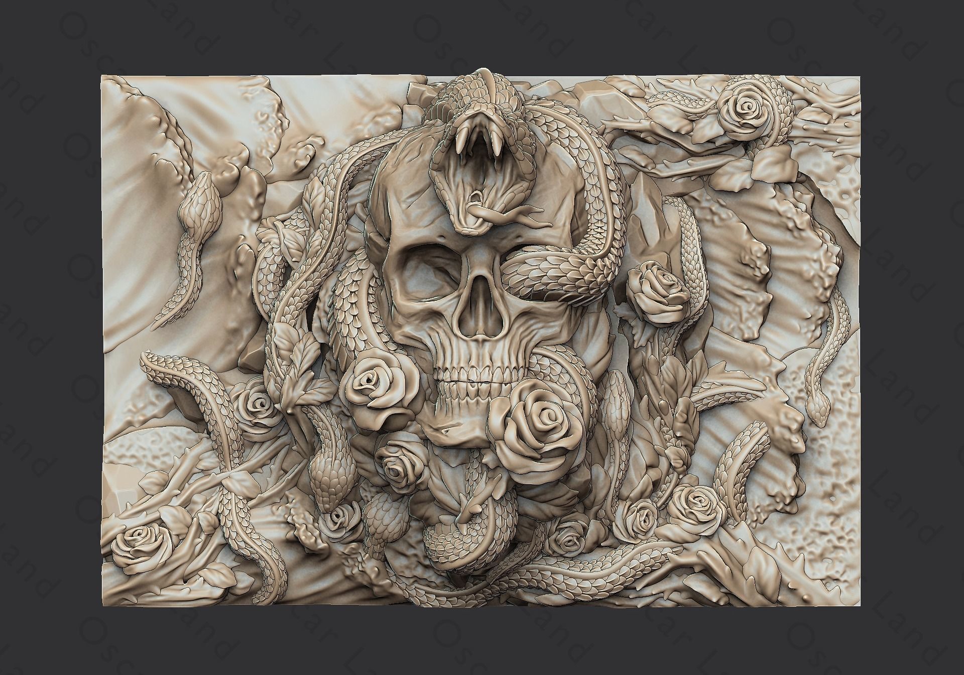 Snake medal3 or serpent mamba anaconda venum python poison demon 3D print model_3