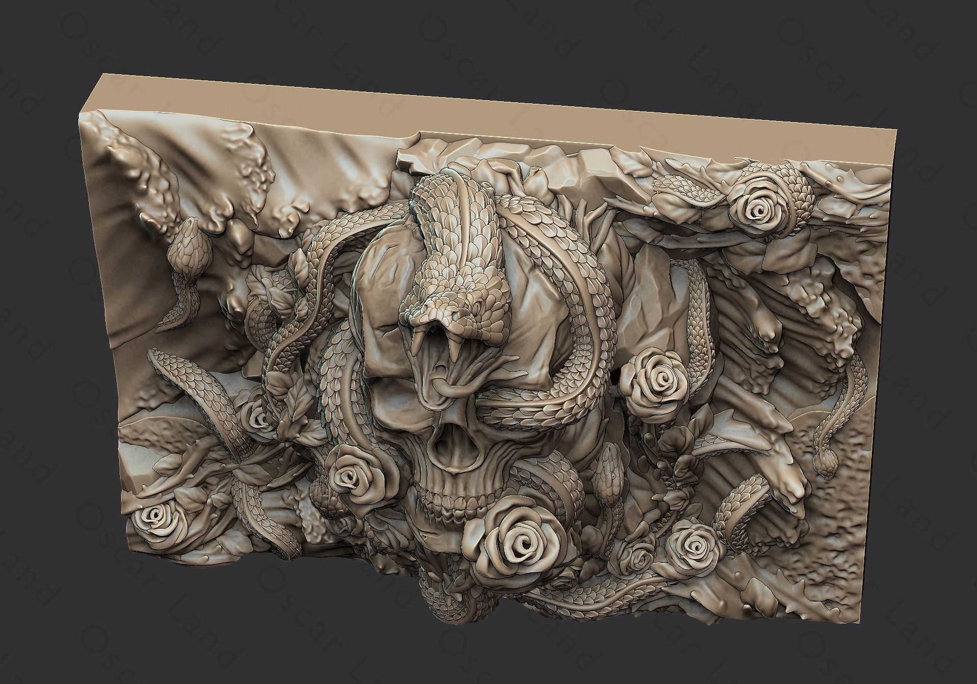 Snake medal3 or serpent mamba anaconda venum python poison demon 3D print model_5