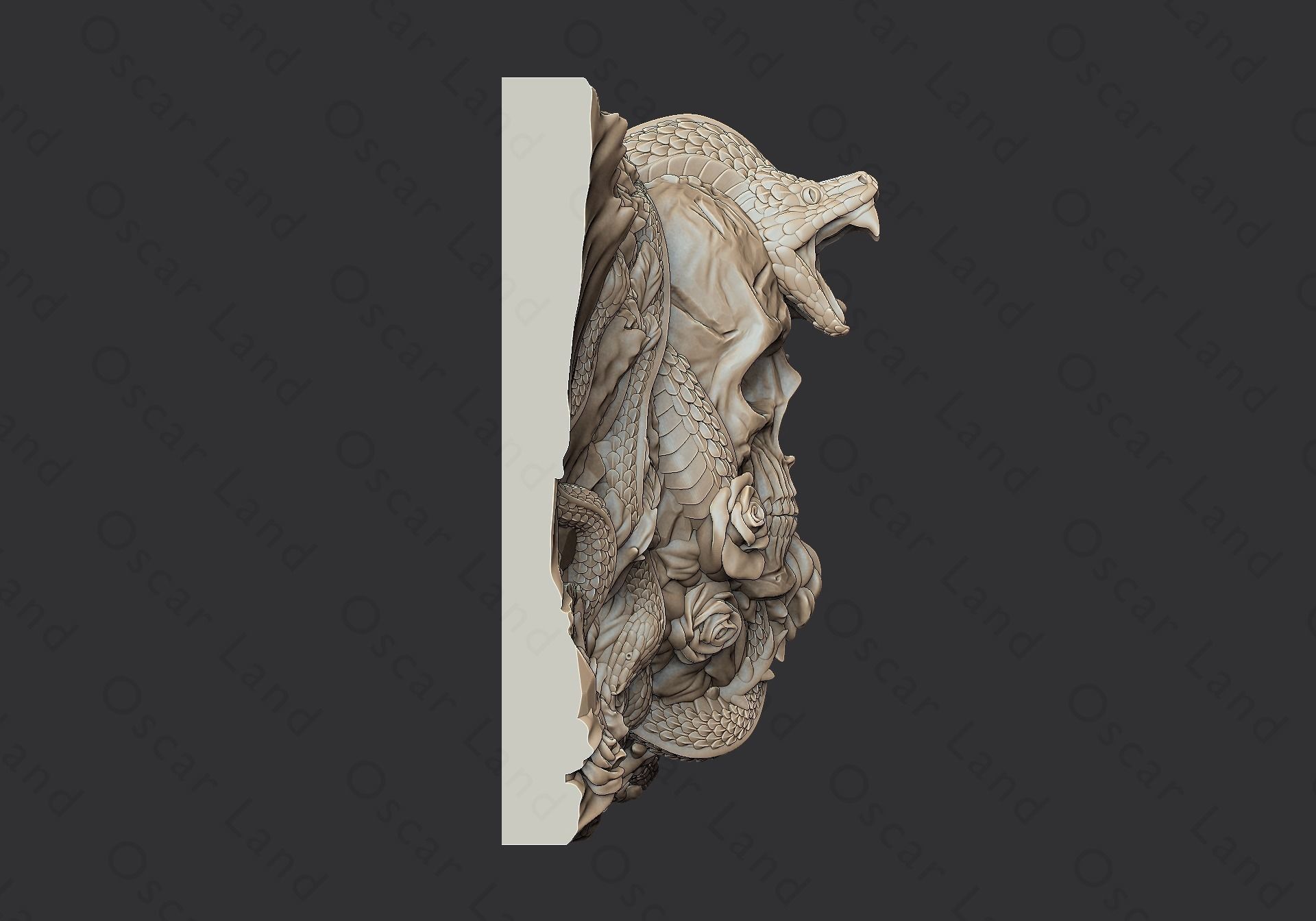 Snake medal3 or serpent mamba anaconda venum python poison demon 3D print model_2