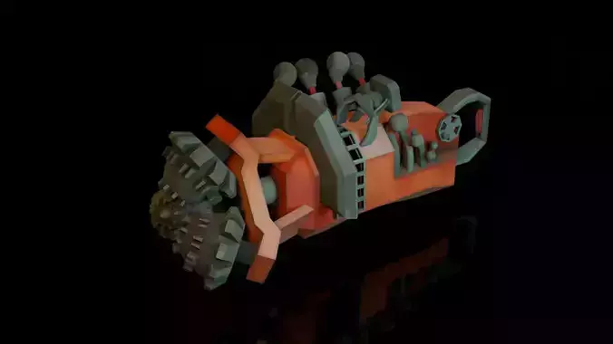 Stylized Hand Combat Drill Low-poly 3D model