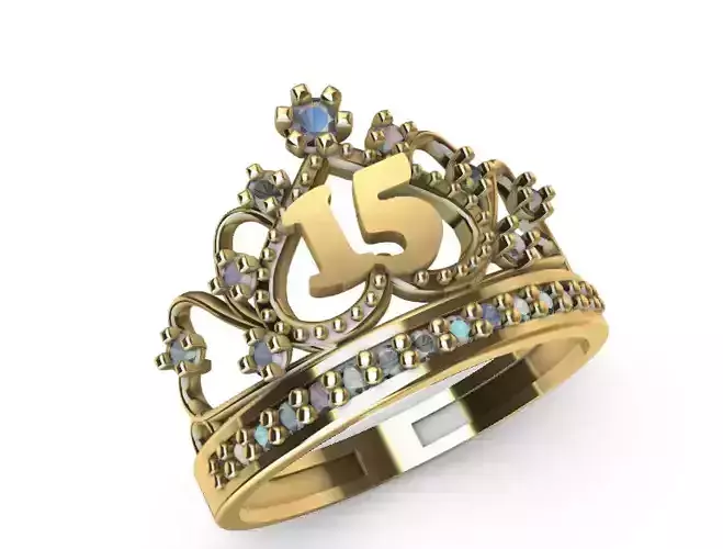 Anillo de 15 para dama-mujer -v- 3D print model
