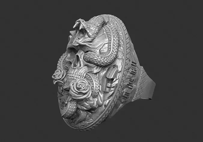 Skull snake ring v3 anaconda claws toxic dragon