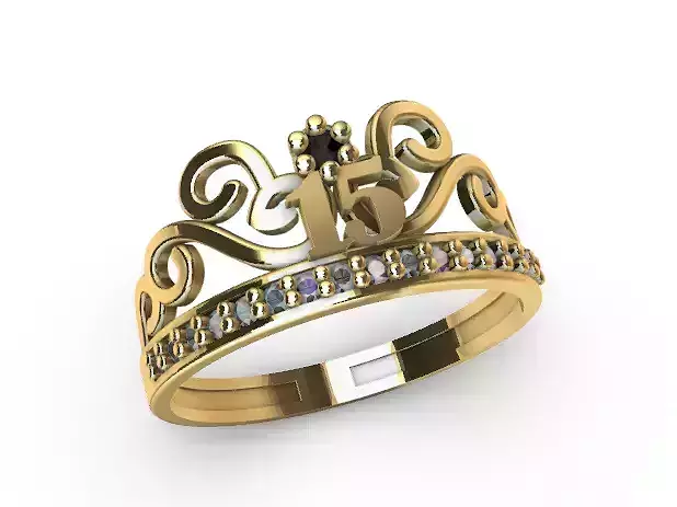  Anillo de 15 para dama-mujer -v- 3D print model