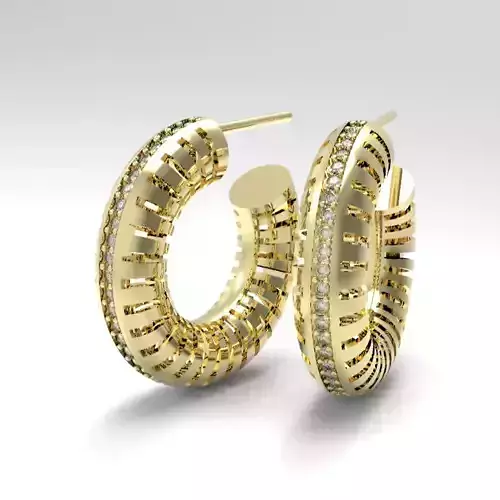 Zebra-earrings- diamond 3D print model