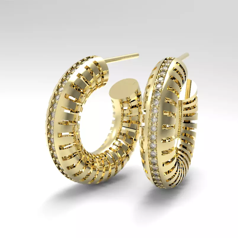 Zebra-earrings- diamond 3D print model