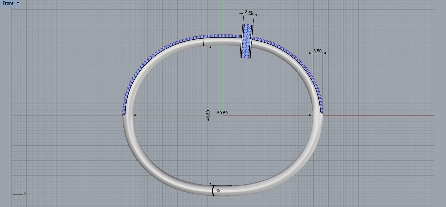 Juste un clou Bracelet 17 Size Full Diamonds N206 3D print model_7