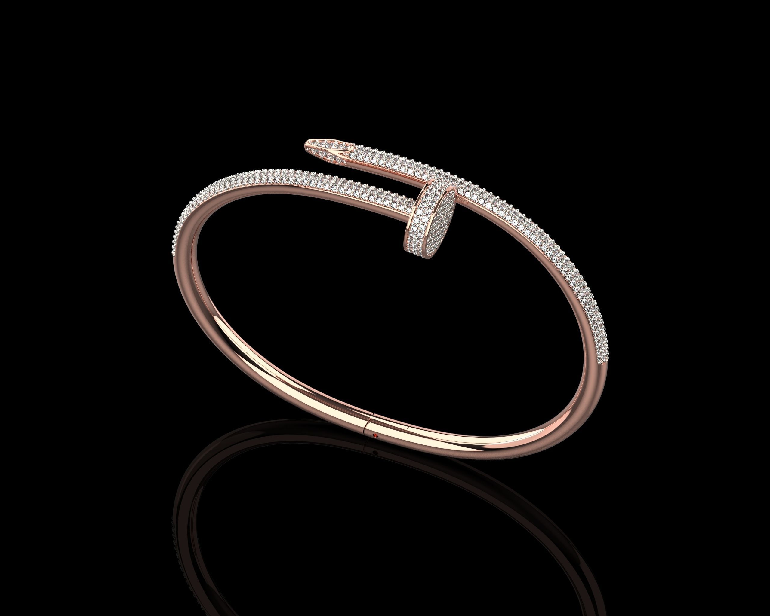 Juste un clou Bracelet 17 Size Full Diamonds N206 3D print model_11