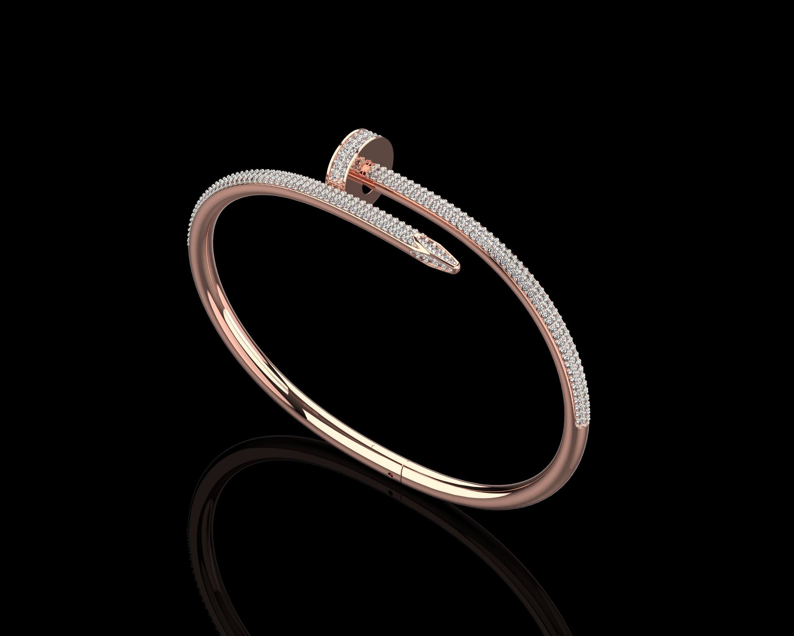 Juste un clou Bracelet 17 Size Full Diamonds N206 3D print model_15