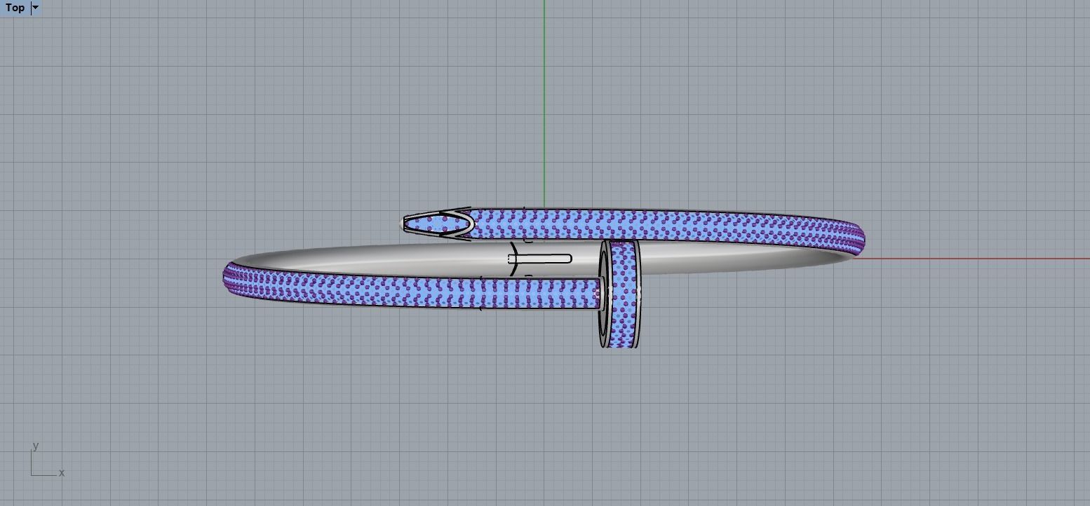 Juste un clou Bracelet 17 Size Full Diamonds N206 3D print model_8