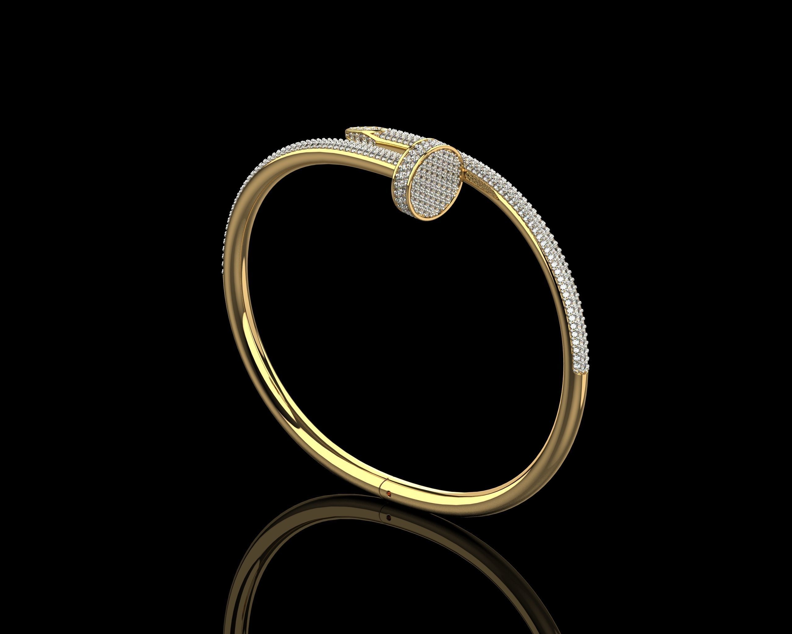 Juste un clou Bracelet 17 Size Full Diamonds N206 3D print model_4