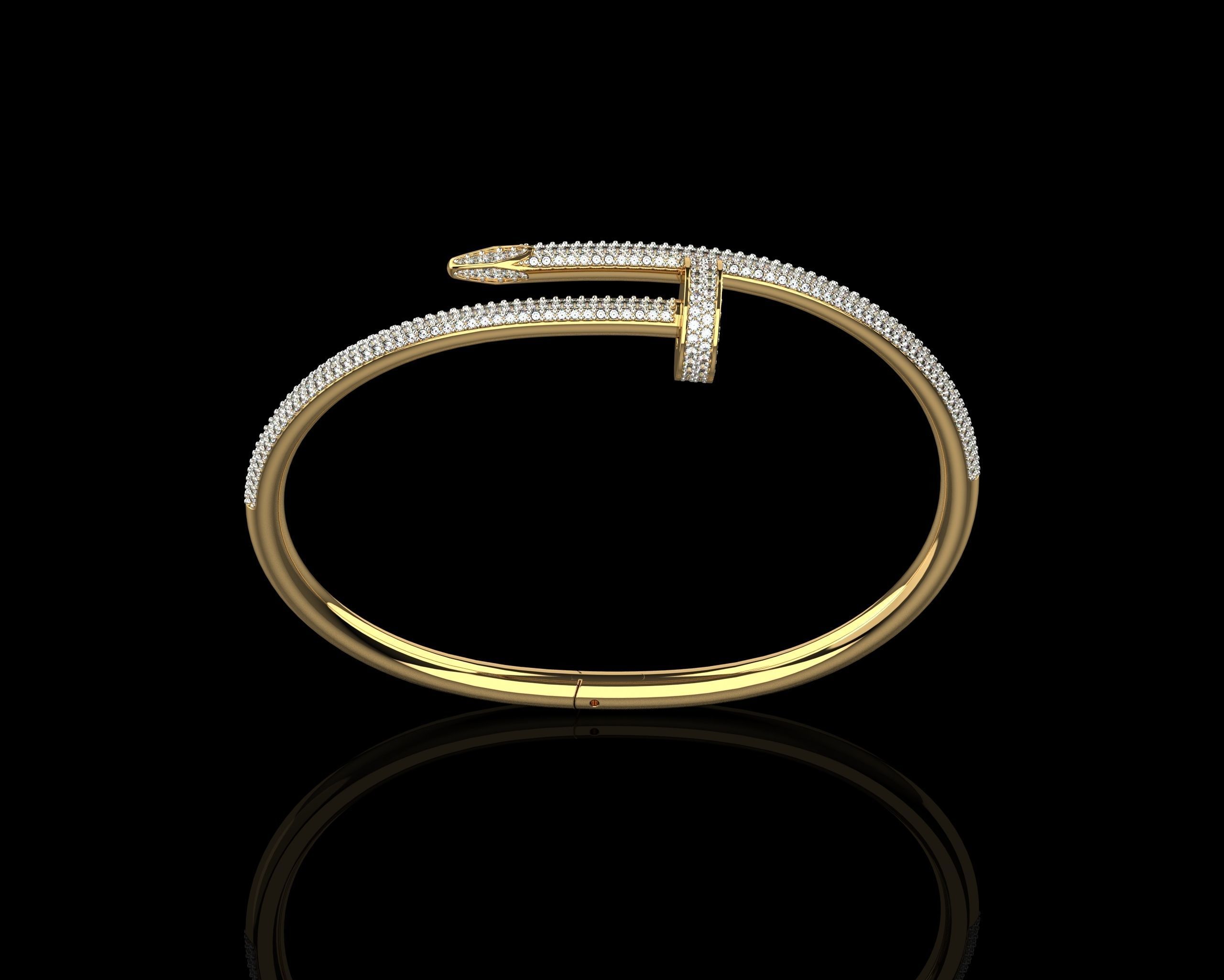 Juste un clou Bracelet 17 Size Full Diamonds N206 3D print model_2