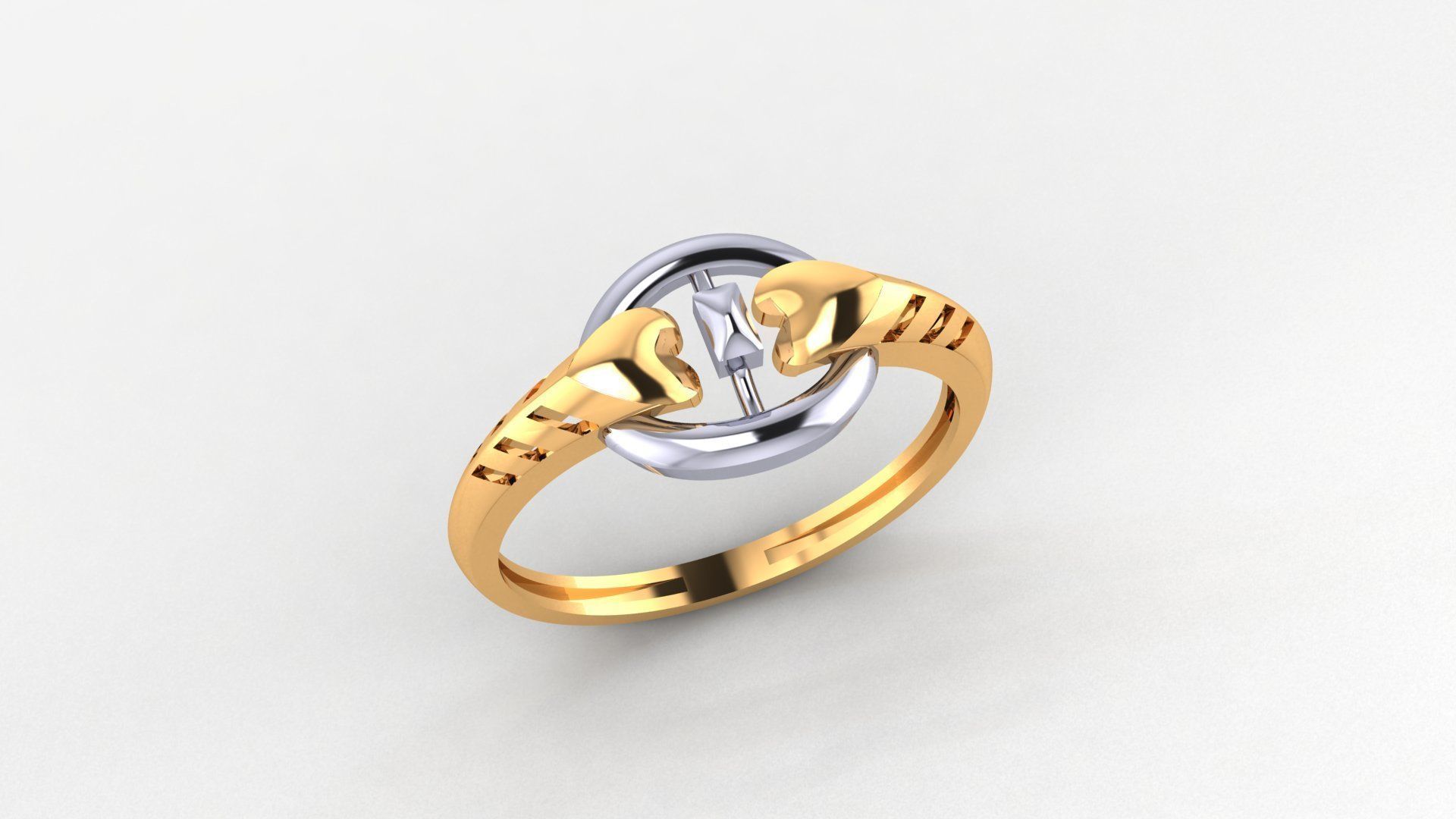 Snake eating fruit Ultra light wt minimalist Plain Gold Ring 3D print model_1