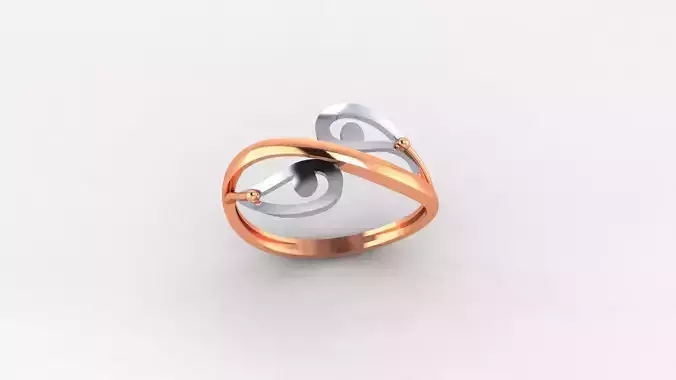 Leaves Ultra light wt minimalist Plain Gold Ring 3dm stl renders