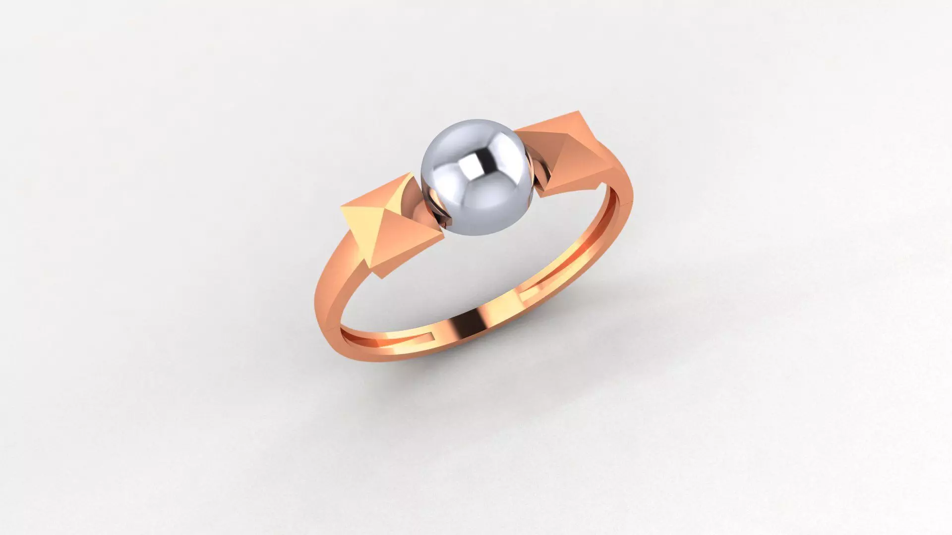 Bead Cube Ultra light wt minimalist Plain Gold Ring 3dm 3D print model_0