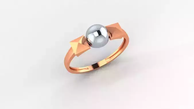 Bead Cube Ultra light wt minimalist Plain Gold Ring 3dm 3D print model