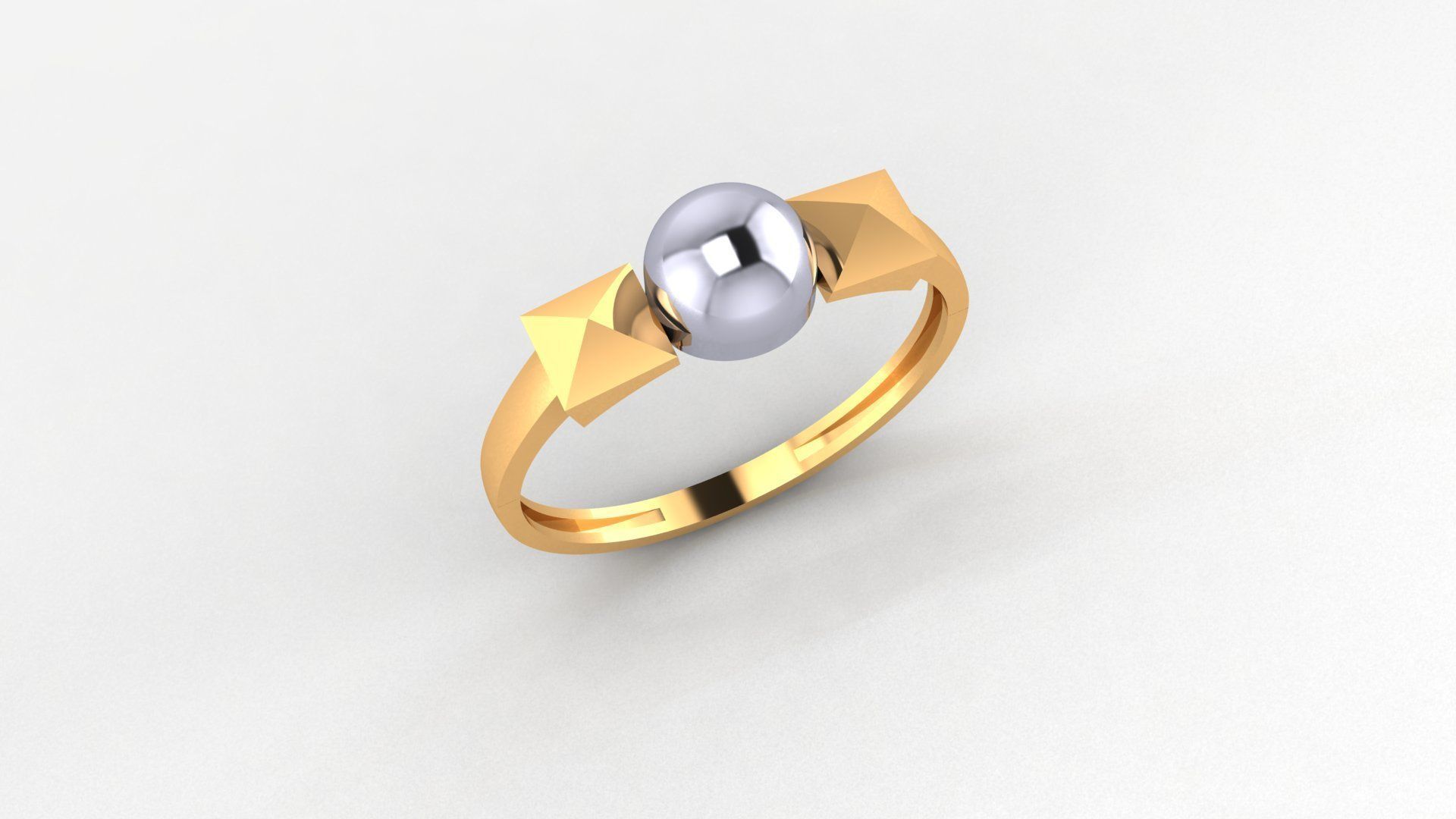 Bead Cube Ultra light wt minimalist Plain Gold Ring 3dm 3D print model_1