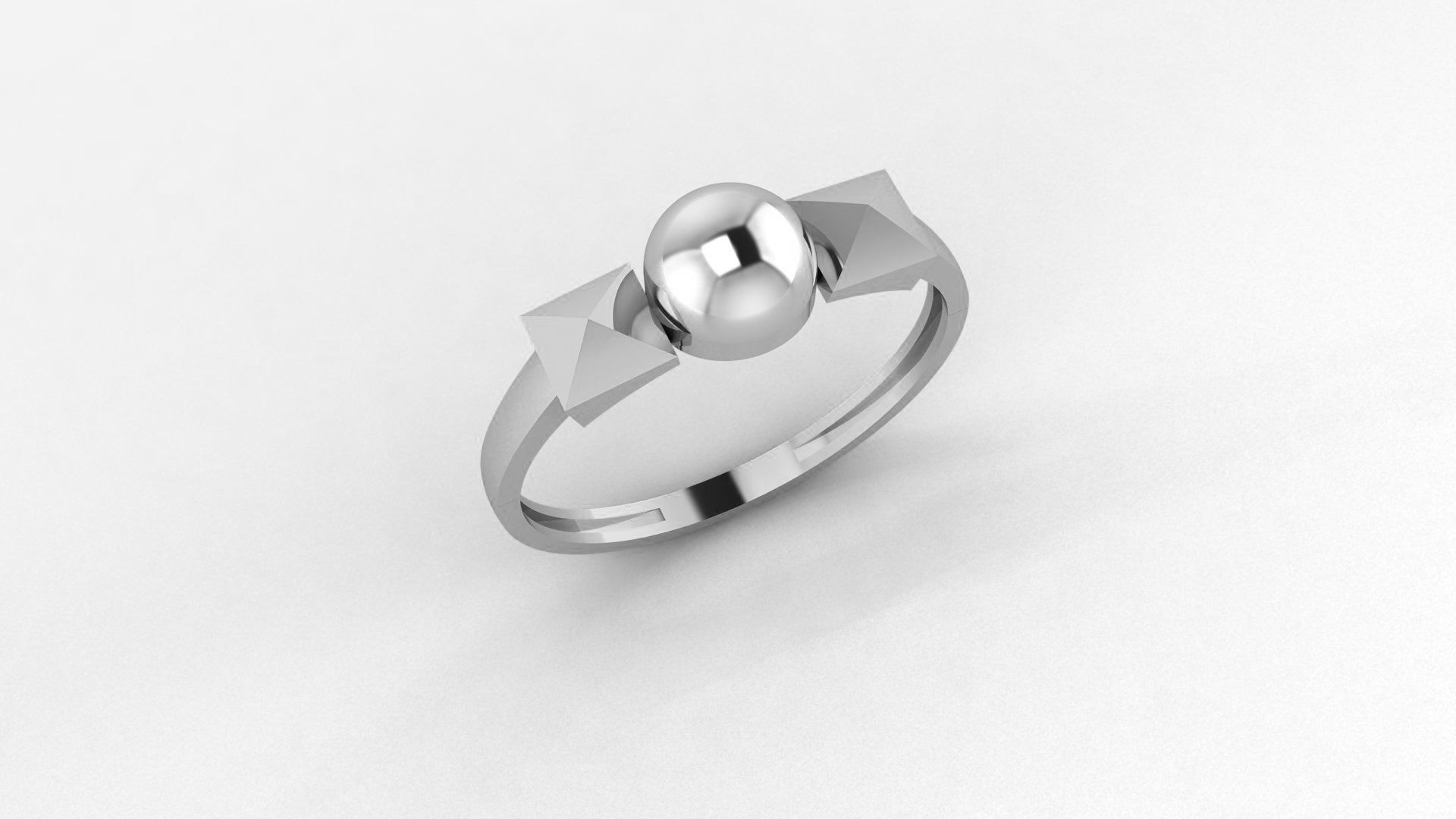 Bead Cube Ultra light wt minimalist Plain Gold Ring 3dm 3D print model_2