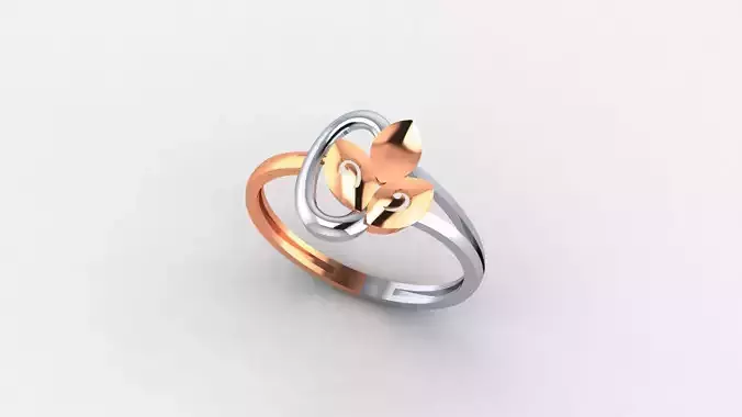  Maple leaf Ultra light wt minimalist Plain Gold Ring 3D print model