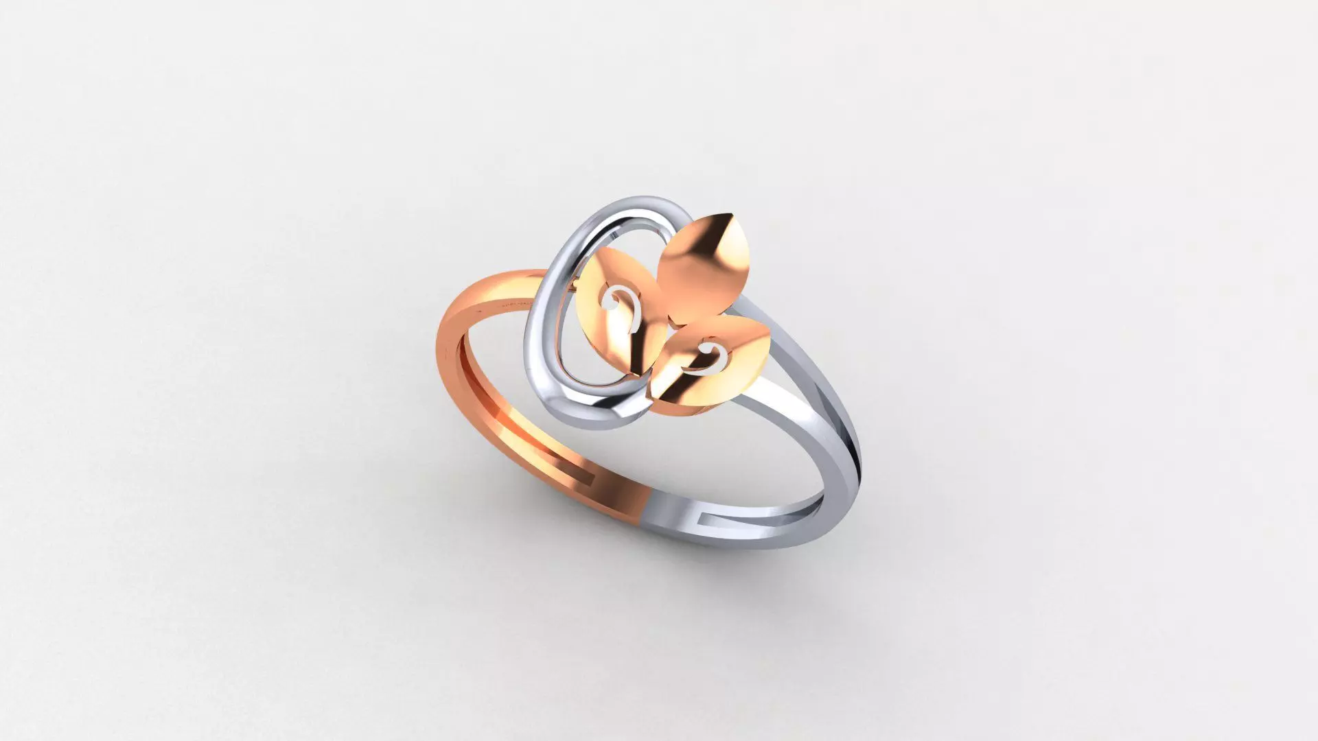 Maple leaf Ultra light wt minimalist Plain Gold Ring 3D print model_0