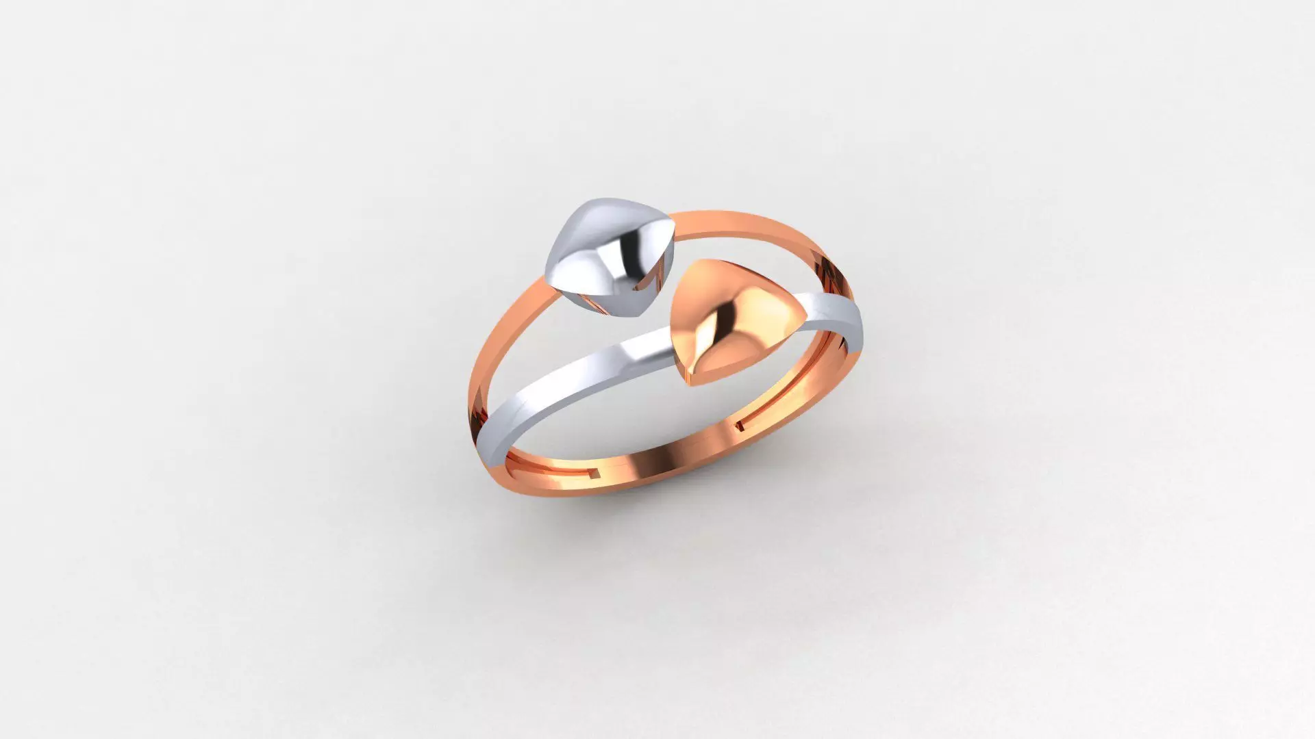 Geometric on wire Ultra light wt minimalist Plain Gold Ring 3D print model_0