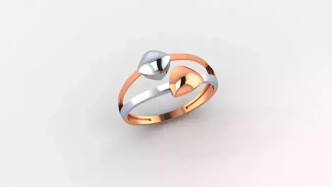 Geometric on wire Ultra light wt minimalist Plain Gold Ring 3D print model