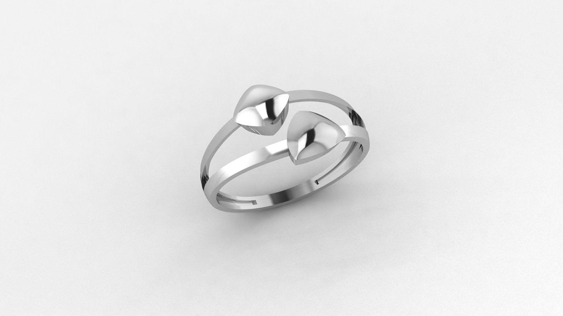 Geometric on wire Ultra light wt minimalist Plain Gold Ring 3D print model_2