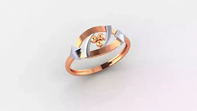 Flower Ultra light wt minimalist Plain Gold Ring 3dm stl