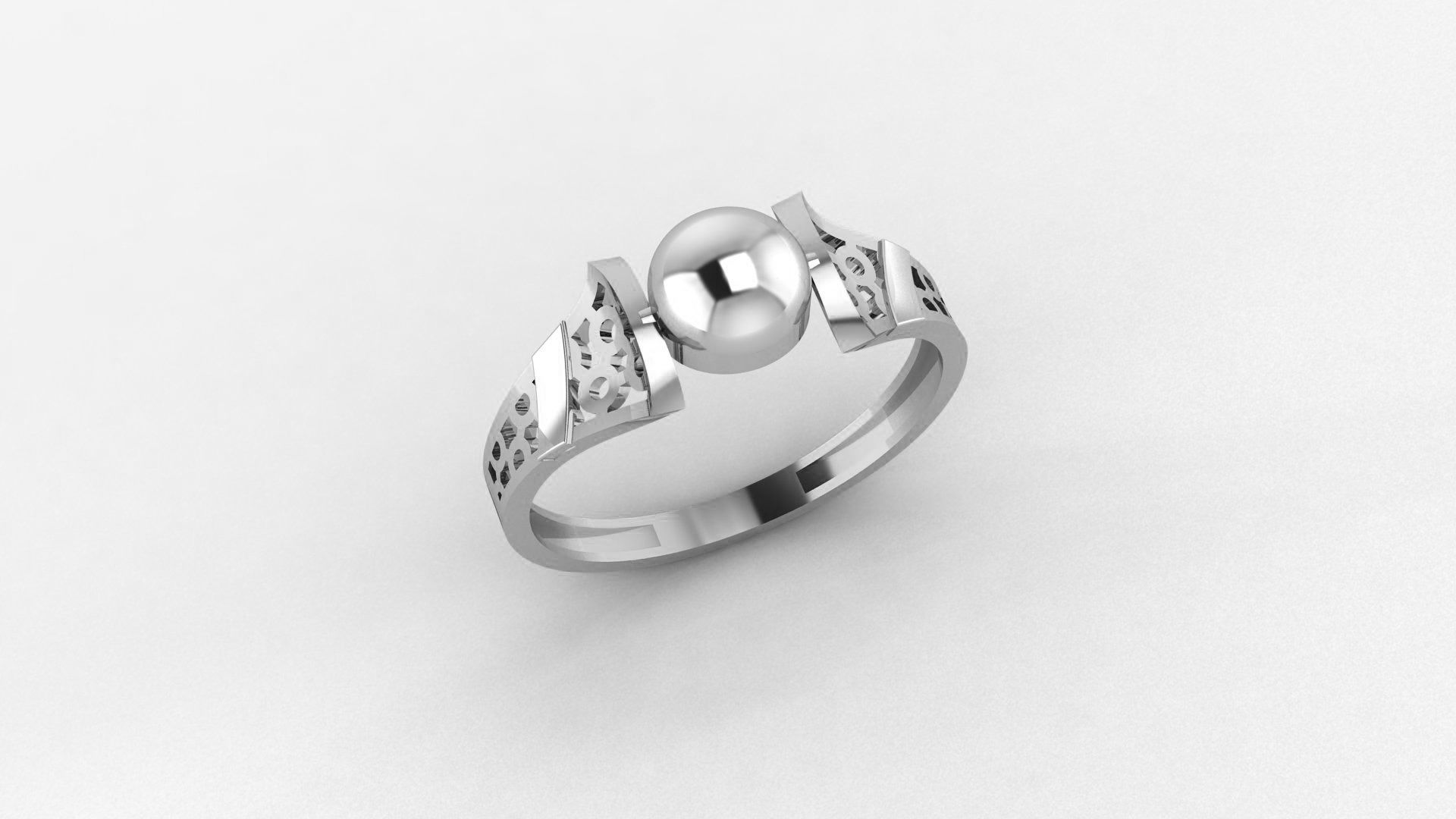 Ball Wire Mesh Ultra light wt minimalist Plain Gold Ring 3D print model_2