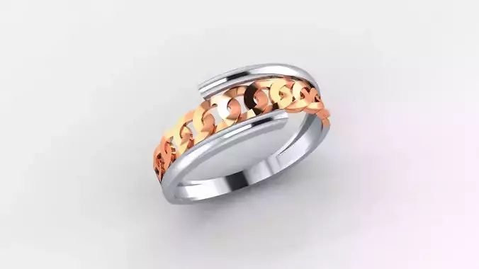 Miami Cuban Chain Link Ultra light wt minimalist Plain Gold Ring