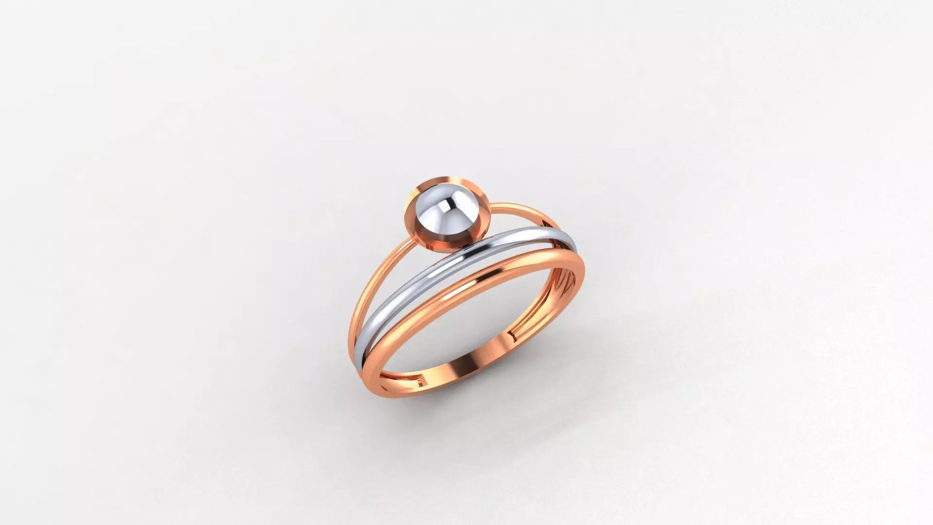 Ball on Wire Mesh Ultra light wt minimalist Plain Gold Ring 3D print model_0