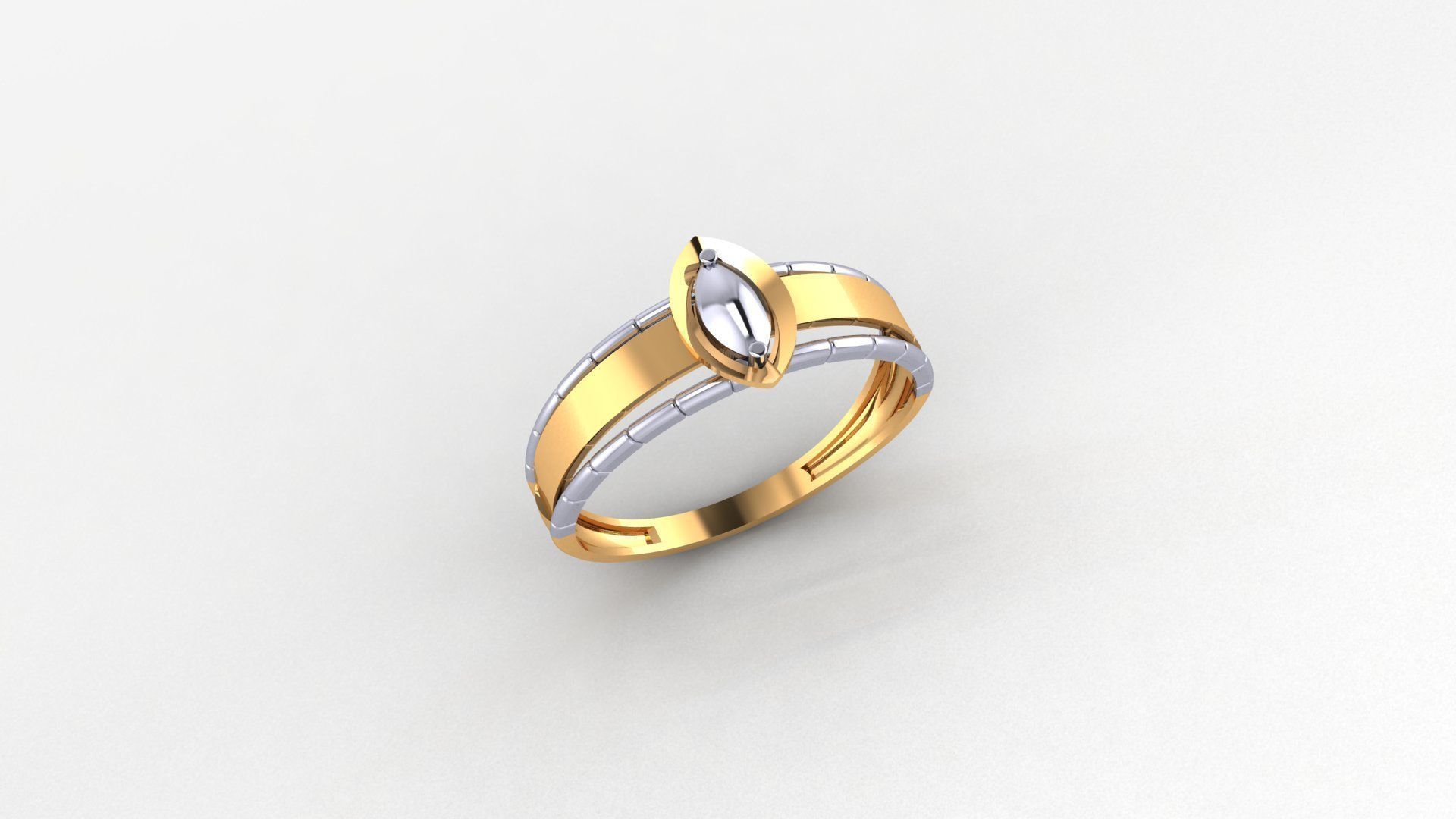 Open Eye Ultra light wt minimalist Plain Gold Ring 3dm stl 3D print model_1